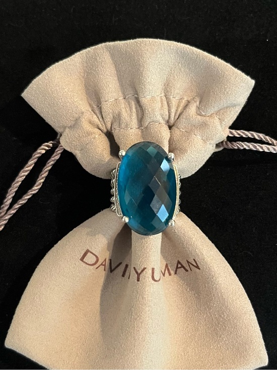 David Yurman Jewelry - David Yurman Hampton Blue Topaz 16x26 Oval Wheaton Ring Size 7